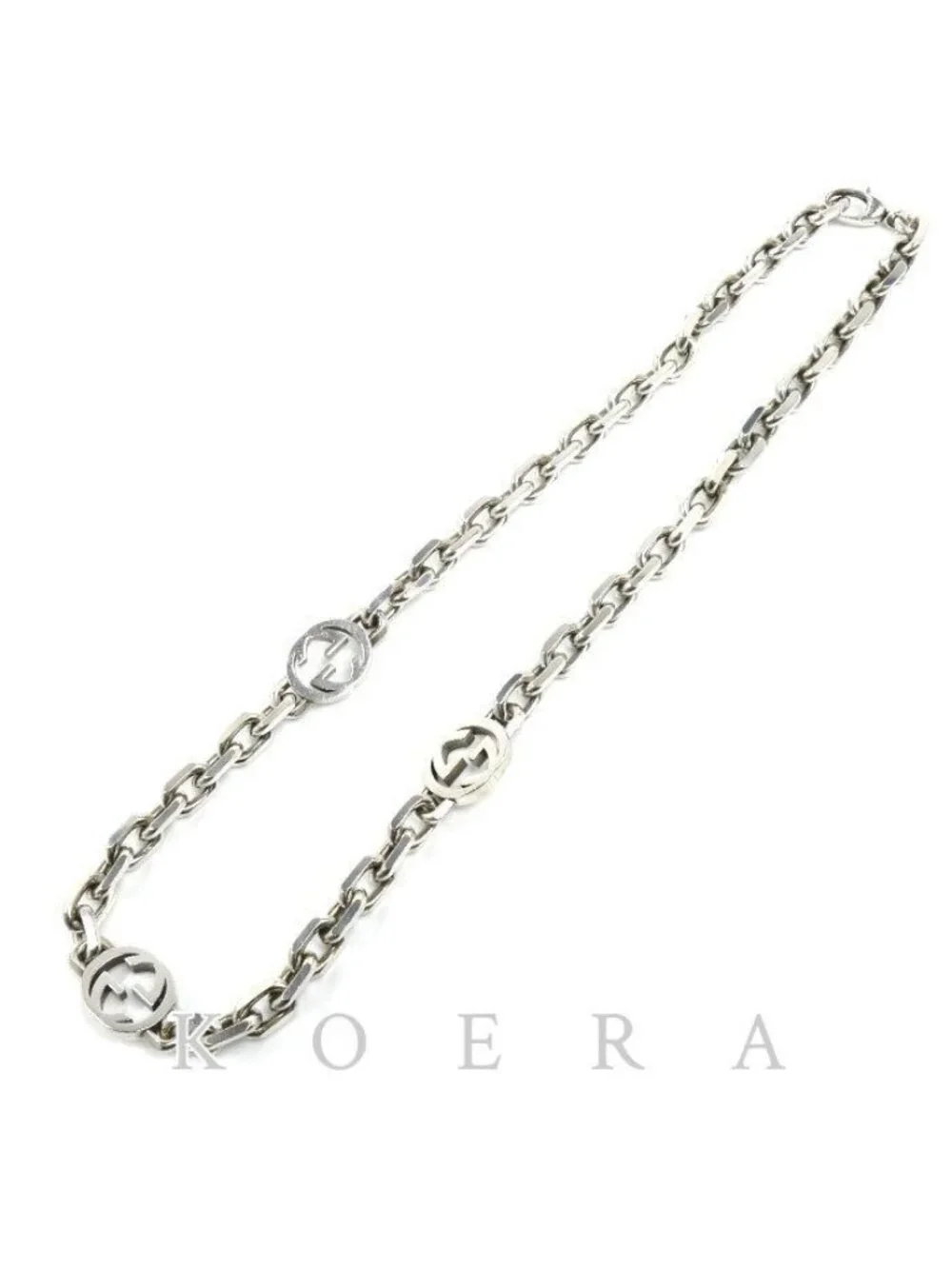 Gucci 925 Sterling Silver Interlocking G Necklace 60